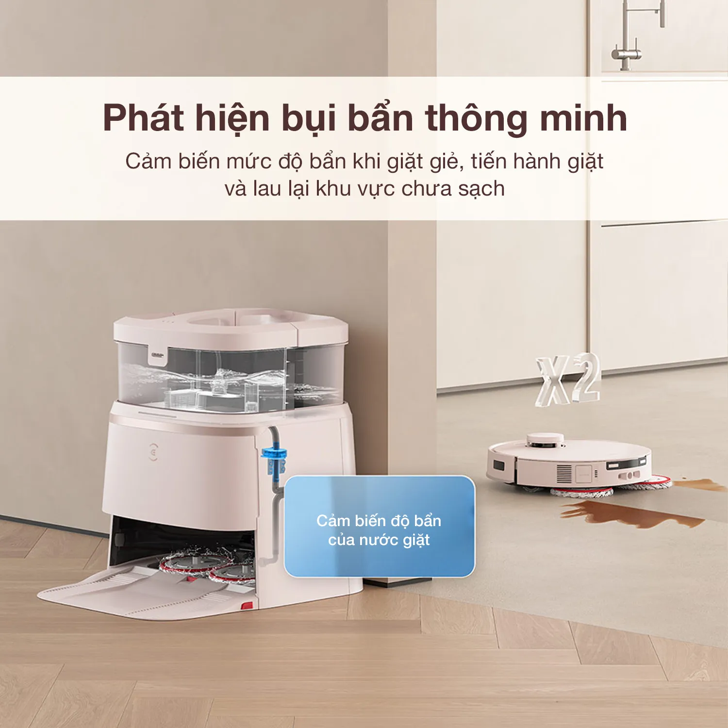 Robot hút bụi lau nhà Ecovacs T30 Pro Omni