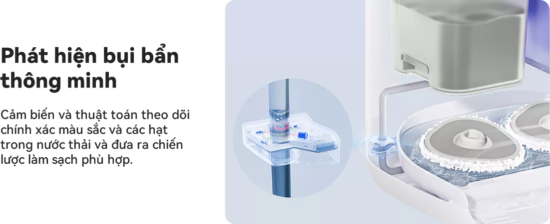 Robot hút bụi lau nhà Narwal Freo X Ultra phát hiện bụi bẩn