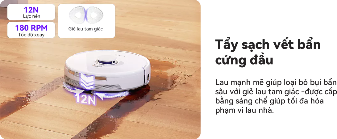 Robot hút bụi lau nhà Narwal Freo X Ultra tẩy sạch vết bẩn