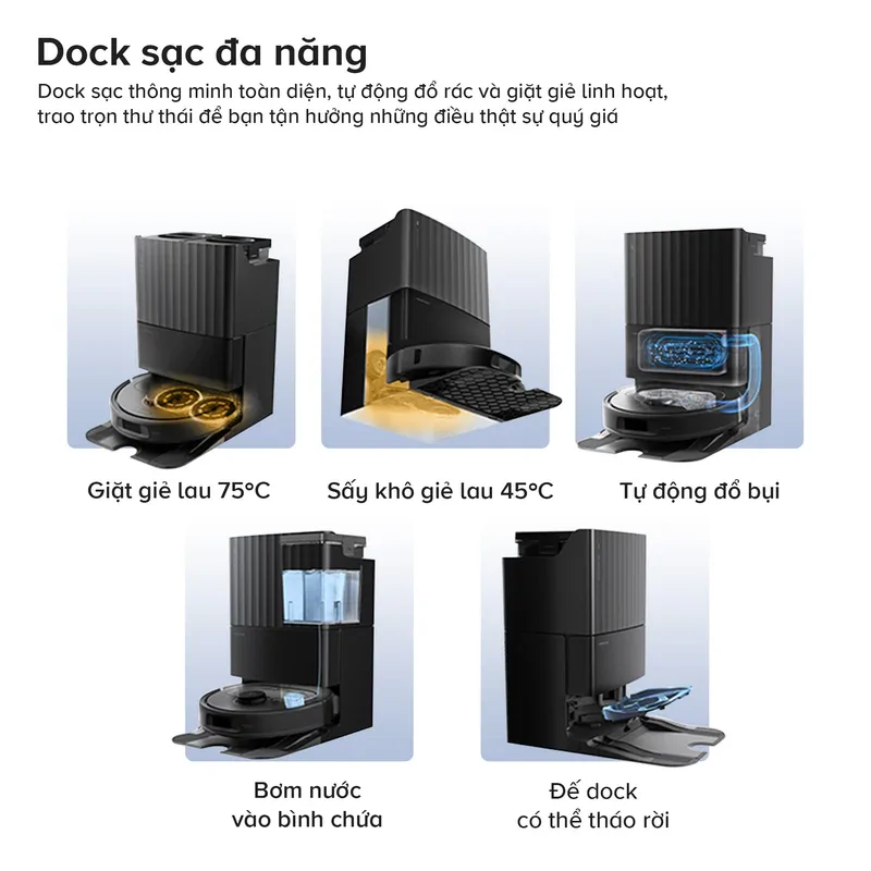 Roborock QRevo S Pro 2026 dock sạc đa năng