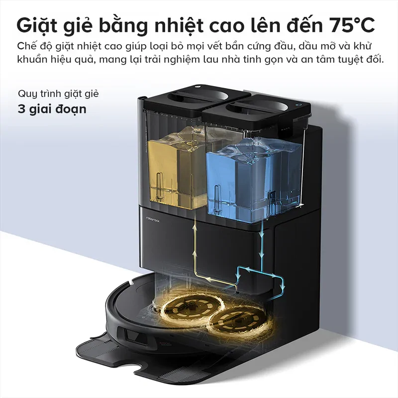 Roborock QRevo S Pro 2026 giặt giẻ bằng nhiệt cao